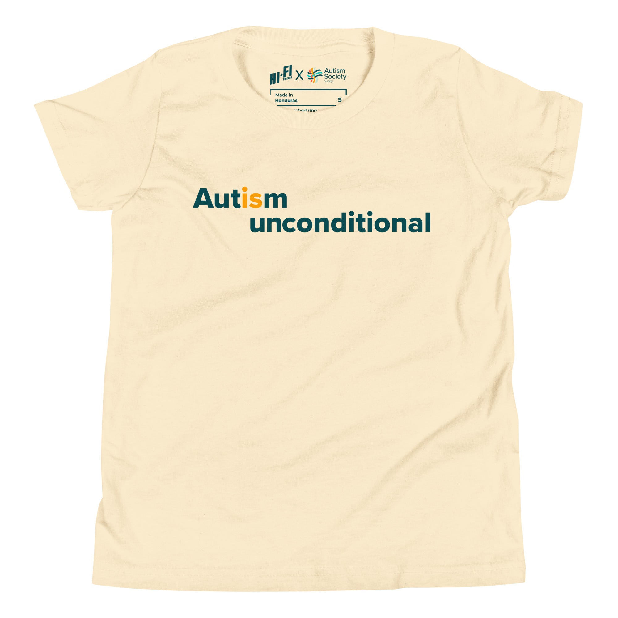 Autism Is Unconditional Youth Tee in Natural | Autism Society San Diego