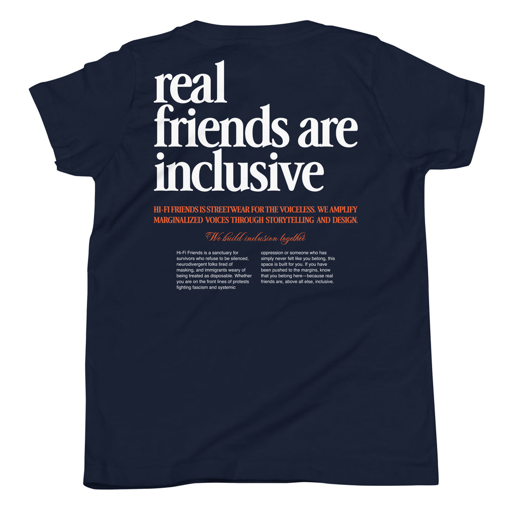 We Build Inclusion Together Youth Tee in Navy | Autism Society San Diego