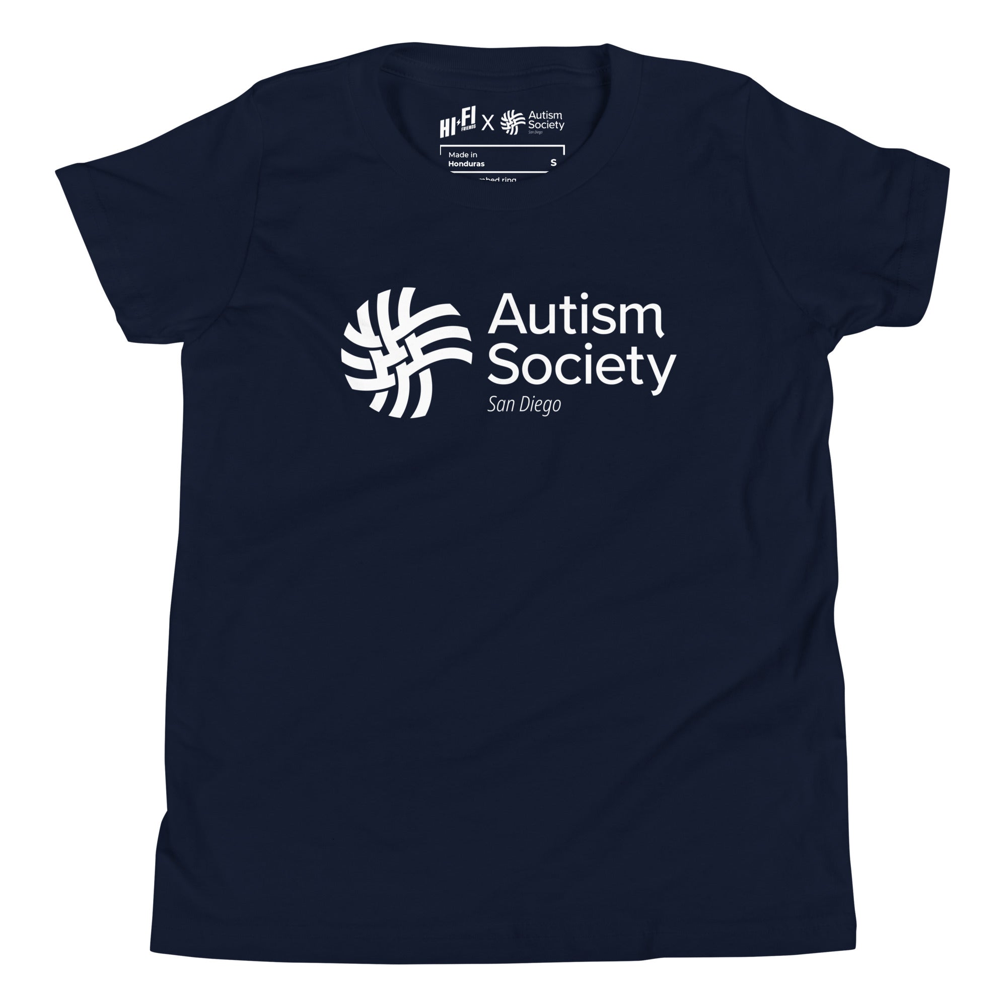 ASSD Essential Logo Youth Tee in Navy | Autism Society San Diego