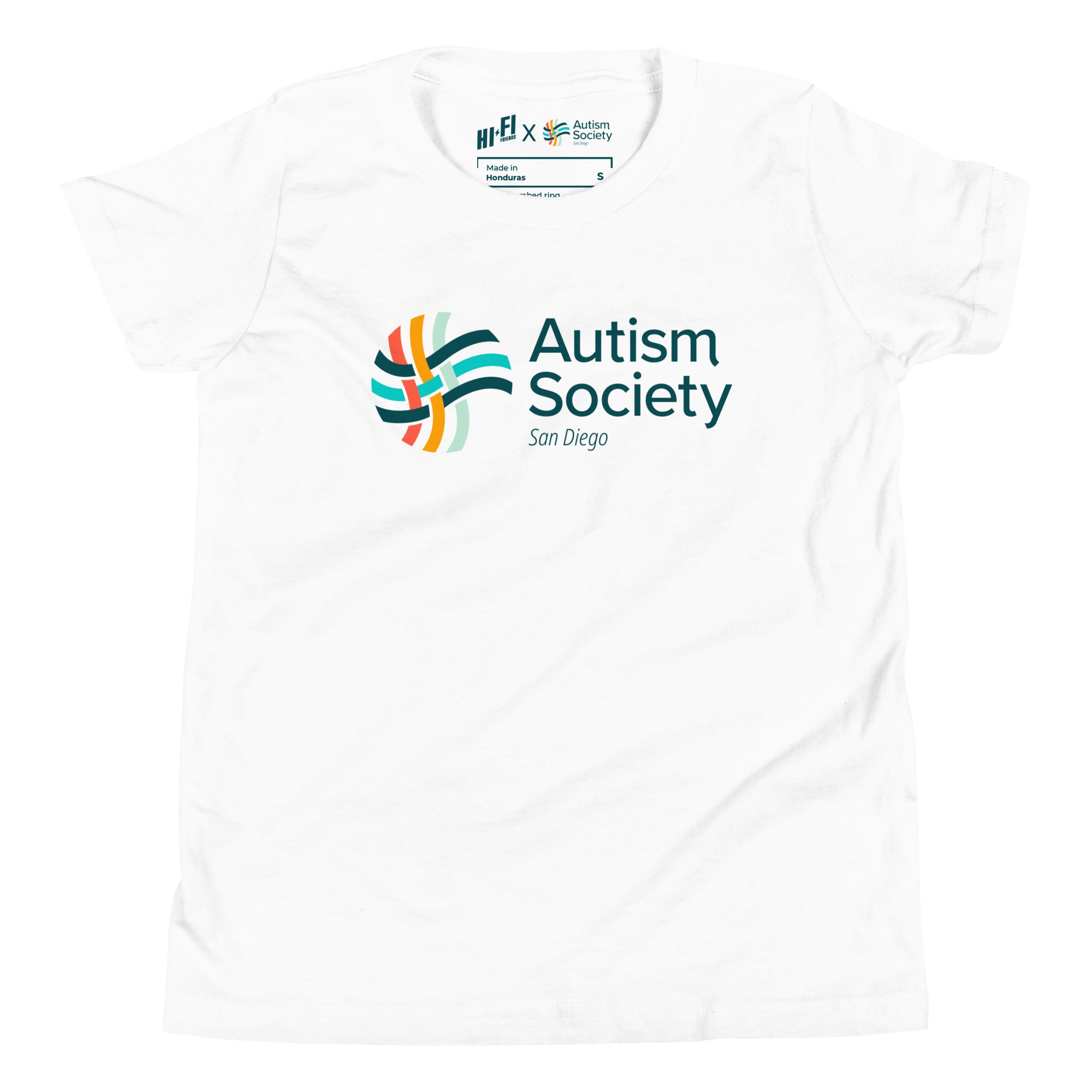 ASSD Essential Logo Youth Tee in White | Autism Society San Diego